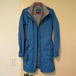 OR Women's Envy Belted, Hooded Trench Raincoat Blue (M) - perfect condition